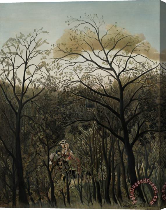 Henri J F Rousseau Rendezvous In The Forest Stretched Canvas Print / Canvas Art