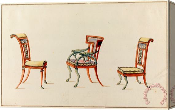 Henri Jacob Chairs (3) Stretched Canvas Print / Canvas Art