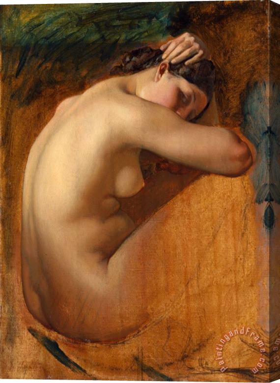 Henri Lehmann Study of a Female Nude Stretched Canvas Painting / Canvas Art