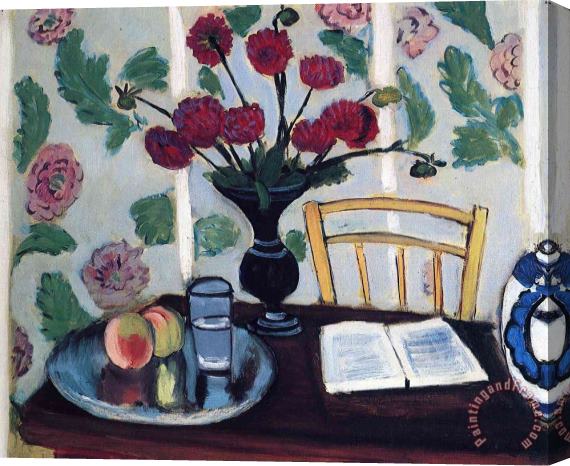 Henri Matisse Bouquet of Dahlias And White Book 1923 Stretched Canvas Painting / Canvas Art