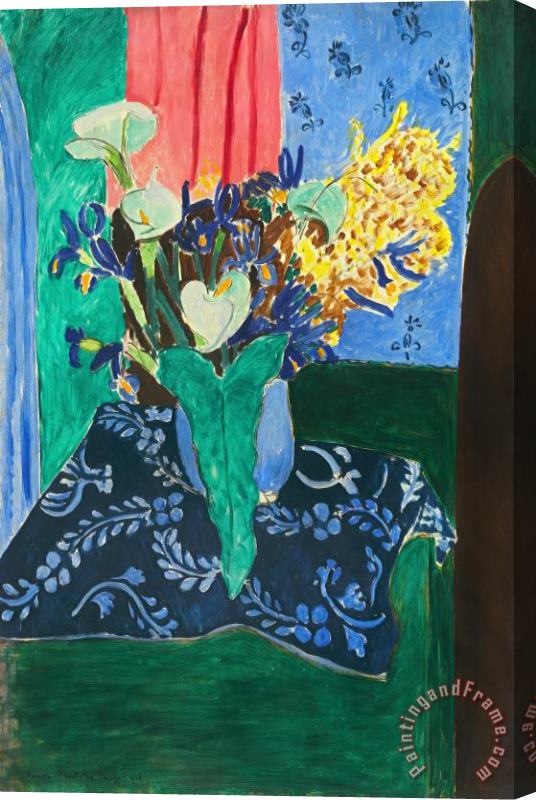 Henri Matisse Calla Lilies Irises And Mimosas 1913 Stretched Canvas Painting / Canvas Art