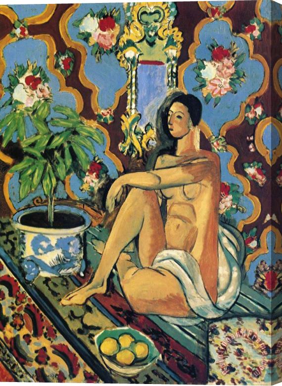 Henri Matisse Decorative Figure on an Ornamental Background 1925 Stretched Canvas Painting / Canvas Art