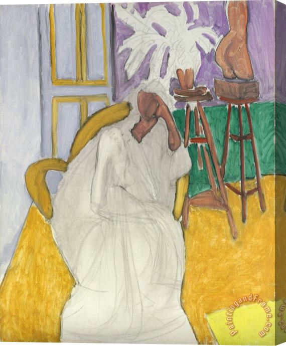 Henri Matisse Figure Assise Et Le Torse Grec (la Gandoura) Stretched Canvas Print / Canvas Art