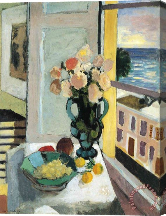 Henri Matisse Flowers in Front of a Window 1922 Stretched Canvas Print / Canvas Art