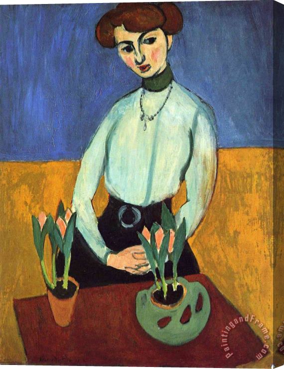 Henri Matisse Girl with Tulips 1910 Stretched Canvas Painting / Canvas Art
