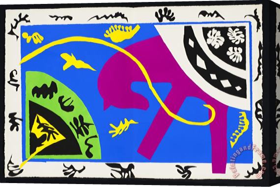 Henri Matisse Horse, Rider, And Clown, Plate V From The Illustrated Book “jazz, 1947” Stretched Canvas Painting / Canvas Art