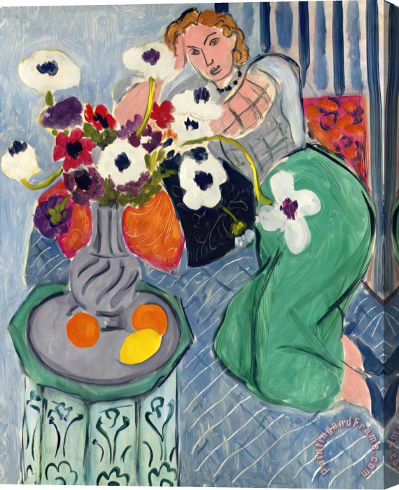 Henri Matisse L'odalisque, Harmonie Bleue, 1937 Stretched Canvas Painting / Canvas Art
