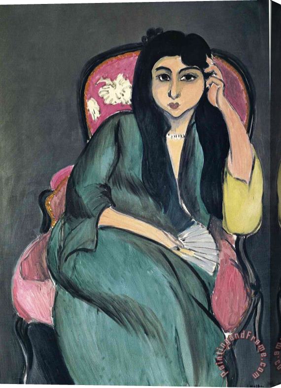 Henri Matisse Laurette in Green in a Pink Chair 1917 Stretched Canvas Print / Canvas Art