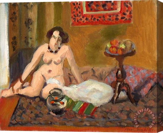 Henri Matisse Nu Accroupi Pres D'un Aquarium (nu Aux Poissons Rouges) Stretched Canvas Painting / Canvas Art
