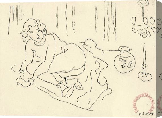 Henri Matisse Nu Couche, Interieur a La Lampe Venitienne, 1929 Stretched Canvas Painting / Canvas Art