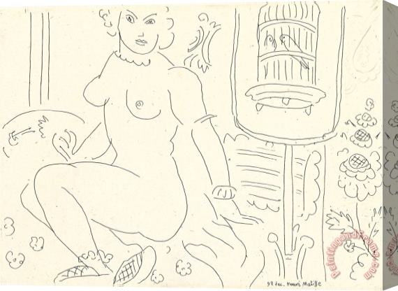 Henri Matisse Nude with Parrot Cage, 1929 Stretched Canvas Print / Canvas Art