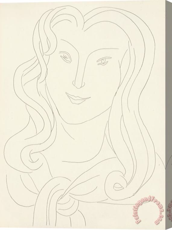 Henri Matisse Poesies Woman with Long Hair And Shirt Tie, 1932 Stretched Canvas Painting / Canvas Art