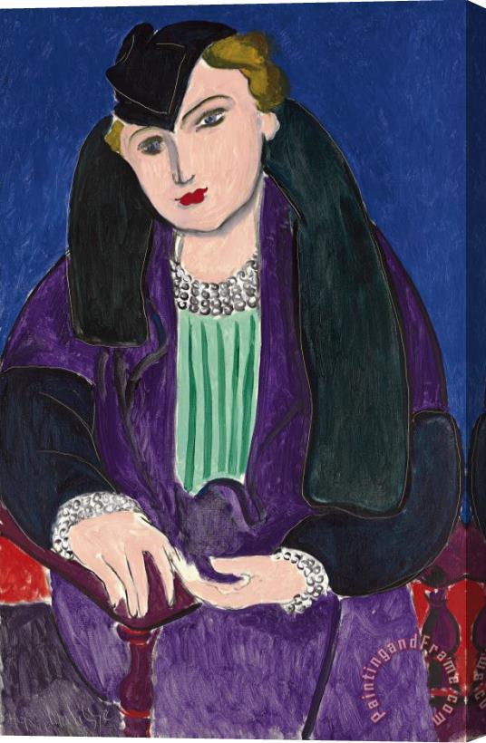 Henri Matisse Portrait Au Manteau Bleu Stretched Canvas Painting / Canvas Art