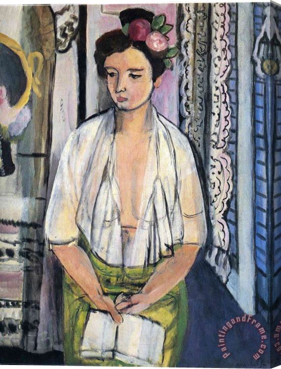 Henri Matisse Reader on a Black Background 1918 Stretched Canvas Print / Canvas Art