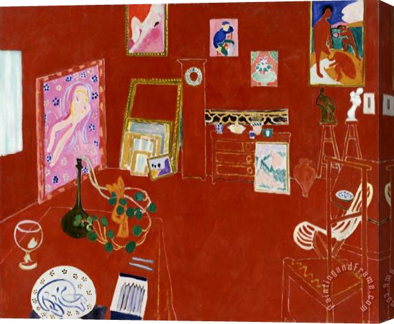 Henri Matisse Red Studio 1911 Stretched Canvas Painting / Canvas Art