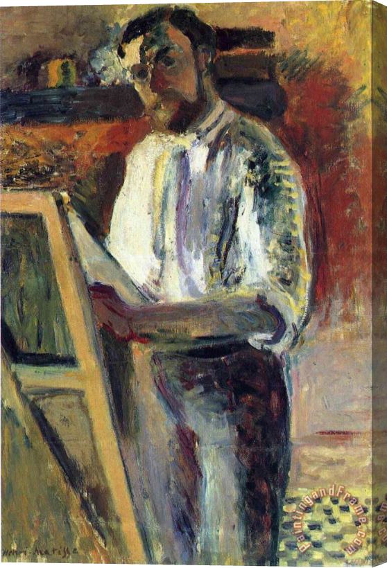 Henri Matisse Self Portrait in Shirtsleeves 1900 Stretched Canvas Painting / Canvas Art