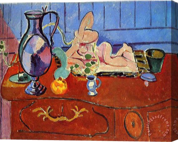 Henri Matisse Still Life with a Pewter Jug And Pink Statuette 1910 Stretched Canvas Painting / Canvas Art
