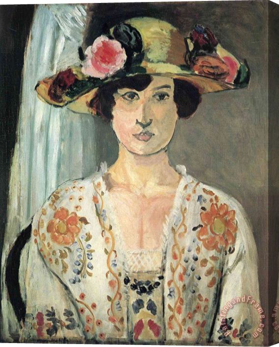 Henri Matisse Woman in a Hat Stretched Canvas Painting / Canvas Art