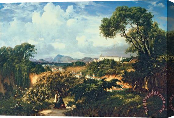 Henri Nicolas Vinet View of Santa Teresa Convent From The Heights of Paula Matos Stretched Canvas Print / Canvas Art