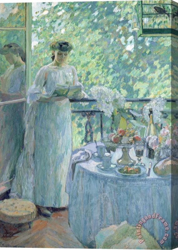 Henri Ottmann Woman On A Balcony Stretched Canvas Painting / Canvas Art