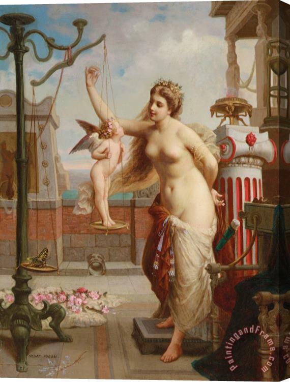 Henri Pierre Picou Weighing Cupid Stretched Canvas Print / Canvas Art