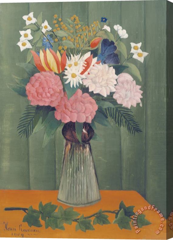 Henri Rousseau Flowers in a Vase Stretched Canvas Painting / Canvas Art