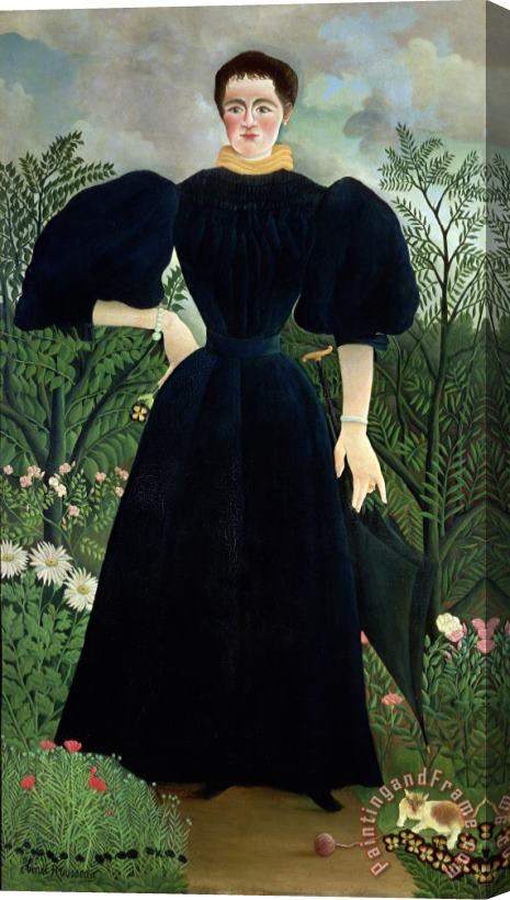 Henri Rousseau Portrait of a Woman Stretched Canvas Painting / Canvas Art