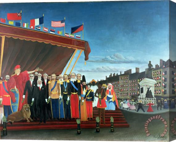 Henri Rousseau Representatives of the Forces greeting the Republic as a Sign of Peace Stretched Canvas Painting / Canvas Art