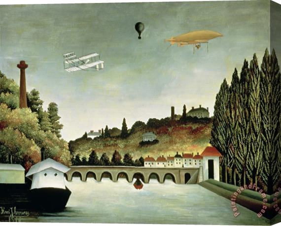 Henri Rousseau View of The Bridge at Sevres And The Hills at Clamart, St. Cloud And Bellevue Stretched Canvas Painting / Canvas Art