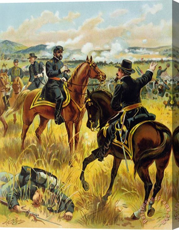Henry Alexander Ogden Major General George Meade At The Battle Of Gettysburg Stretched Canvas Print / Canvas Art