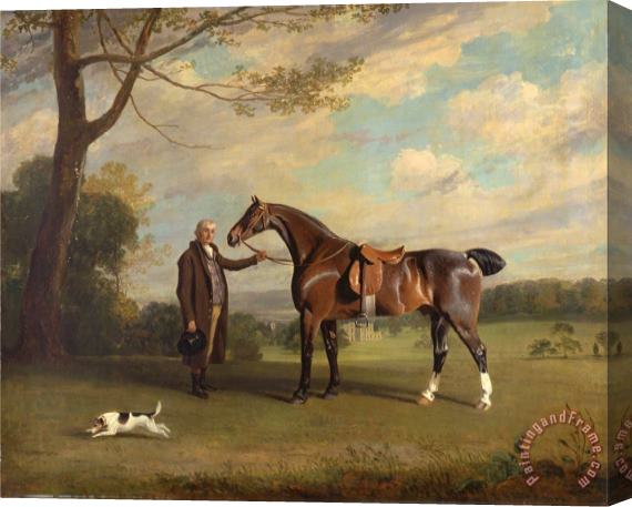 Henry Bernard Chalon The Earl of Shrewsbury's Groom Holding a Hunter Stretched Canvas Painting / Canvas Art