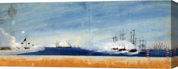 Henry Gray The Unsuccessful Attack on The Fort on Sullivan's Island Stretched Canvas Painting / Canvas Art
