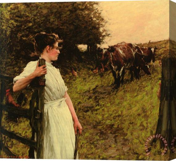 Henry Herbert La Thangue Back From The Common Heyshott, West Sussex Stretched Canvas Print / Canvas Art