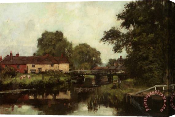 Henry John Yeend King Woolhampton on The Kennet Stretched Canvas Print / Canvas Art