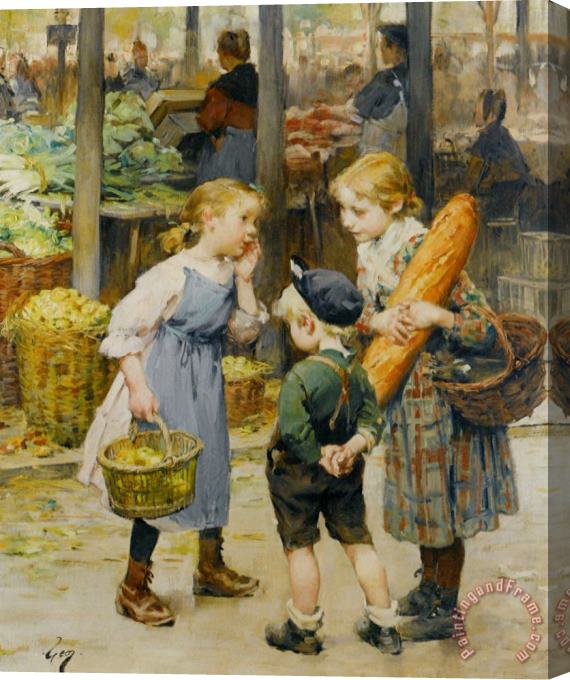 Henry Jules Jean Geoffroy Les Petites Menageres Stretched Canvas Print / Canvas Art