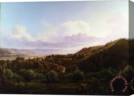 Henry Lovie View of Bald Face Creek in The Ohio River Valley Stretched Canvas Painting / Canvas Art
