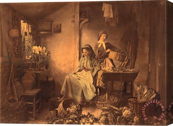 Henry Peach Robinson (preparing Spring Flowers for Market) Stretched Canvas Print / Canvas Art