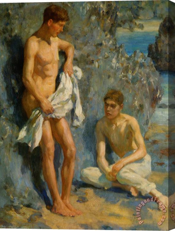 Henry Scott Tuke After The Bath Stretched Canvas Painting / Canvas Art