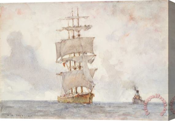 Henry Scott Tuke Barque and Tug Stretched Canvas Print / Canvas Art