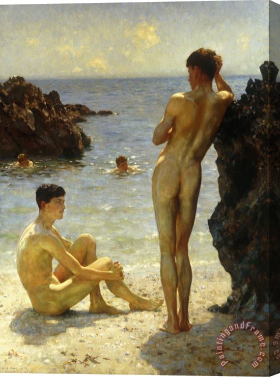 Henry Scott Tuke Lovers of the Sun Stretched Canvas Print / Canvas Art