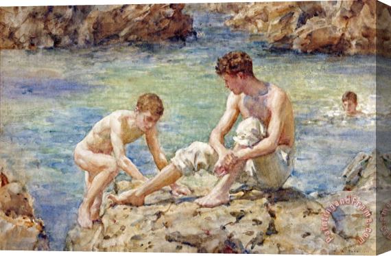 Henry Scott Tuke The Bathers Stretched Canvas Painting / Canvas Art