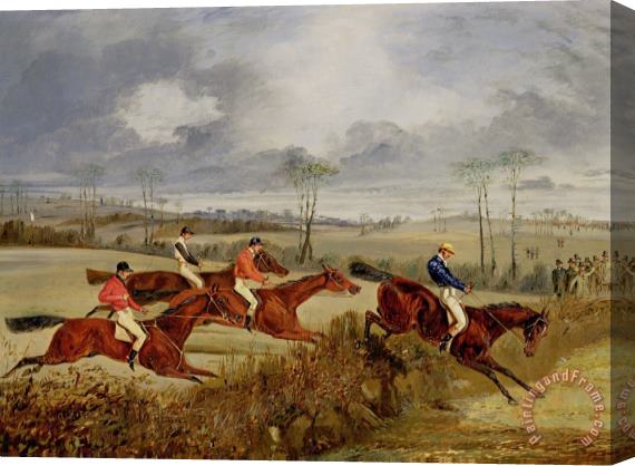 Henry Thomas Alken  A Steeplechase - Near the Finish Stretched Canvas Painting / Canvas Art