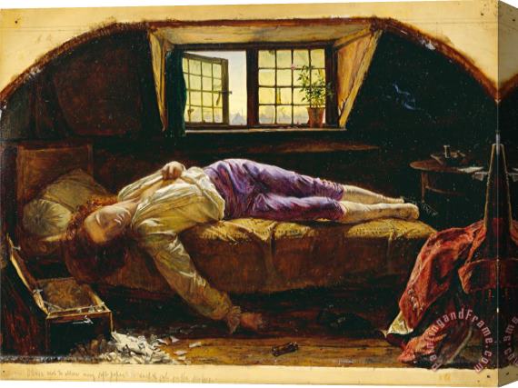 Henry Wallis The Death of Chatterton Stretched Canvas Print / Canvas Art