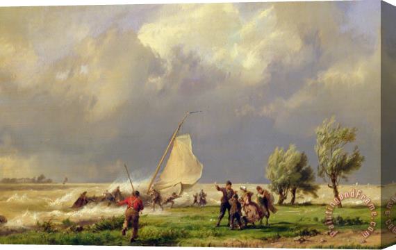 Hermanus Koekkoek The Shipwreck Stretched Canvas Painting / Canvas Art