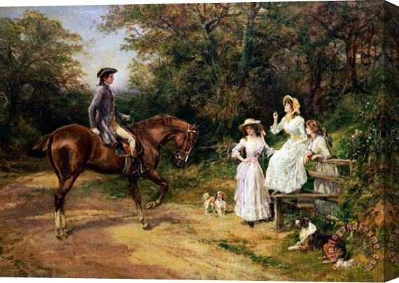 Heywood Hardy A Meeting By A Stile Stretched Canvas Painting / Canvas Art