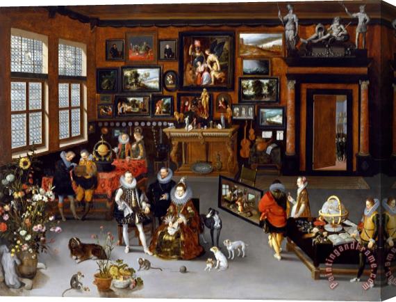 Hieronymus Francken II The Archdukes Albert And Isabella Visiting a Collector's Cabinet Stretched Canvas Painting / Canvas Art