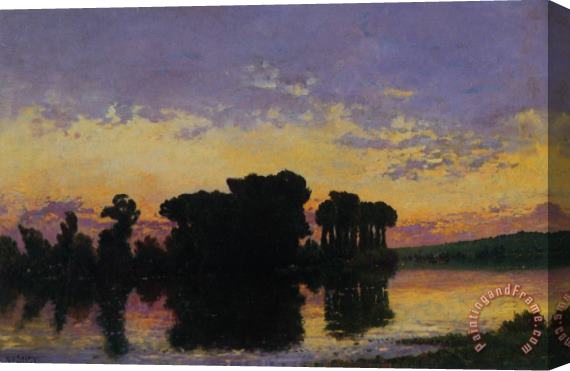 Hippolyte Camille Delpy Soleil Couchant Sur La Seine Stretched Canvas Painting / Canvas Art