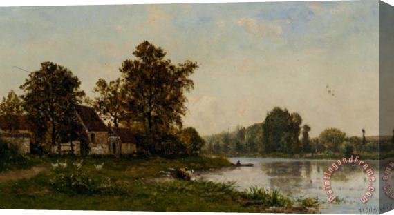 Hippolyte Camille Delpy Washerwomen by The River Stretched Canvas Painting / Canvas Art