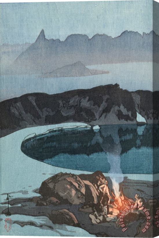 Hiroshi Yoshida Camping on Washiba Mountain (washiba Dake No Yaei), From The Series Japanese Alps, One of Twelve Subjects (nihon Arupusu Ju Ni Dai No Uchi) Stretched Canvas Print / Canvas Art