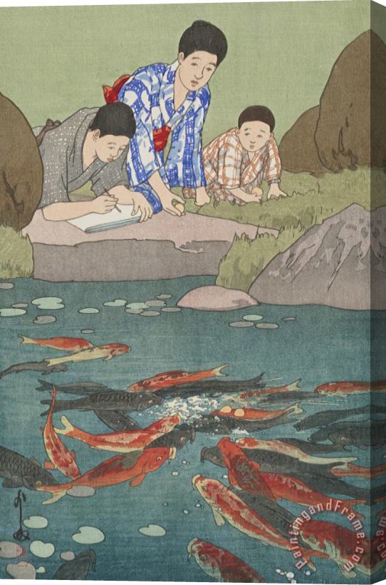 Hiroshi Yoshida Carp Fishes Stretched Canvas Print / Canvas Art